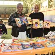 Kamla Millwood, right, with Vincentian author Caren Charles De Freitas, displaying books written by Charles De Freitas and published by Millwood's Palatial Publishing, LLC.