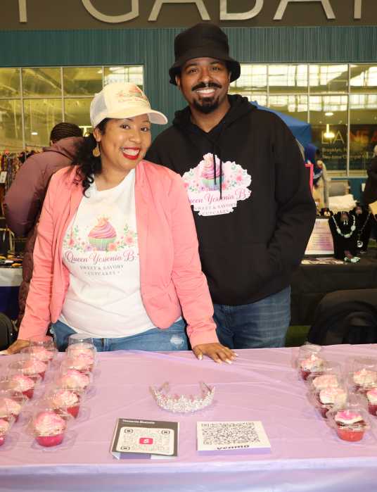 Zeneth Yessenia Buzzele, founder of Queen Yessenia B. Sweet & Savory Cupcakes, with co-owner Kevin H. Voera.