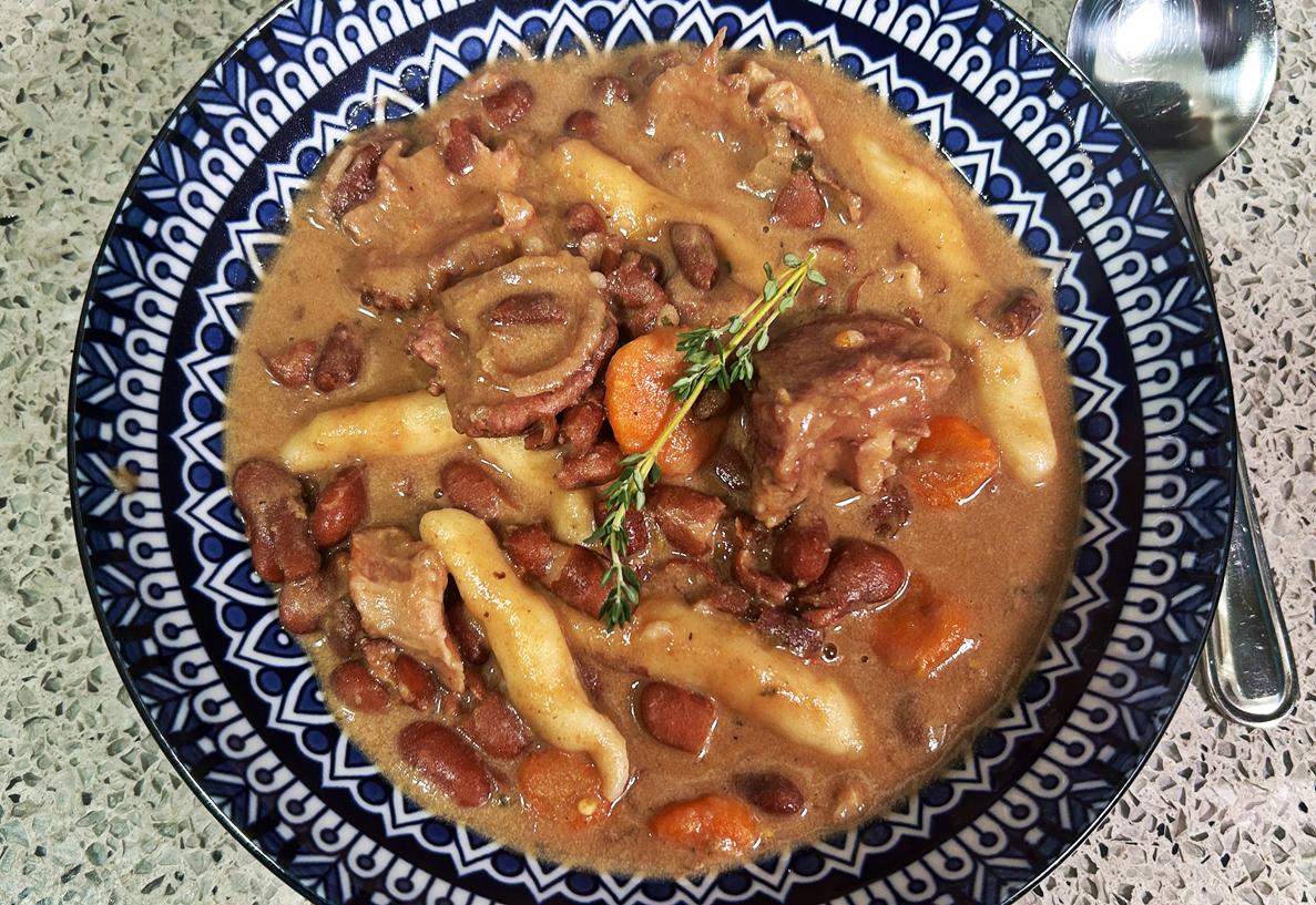 Traditional Caribbean Stew Peas (kidney beans) With Ham Bone