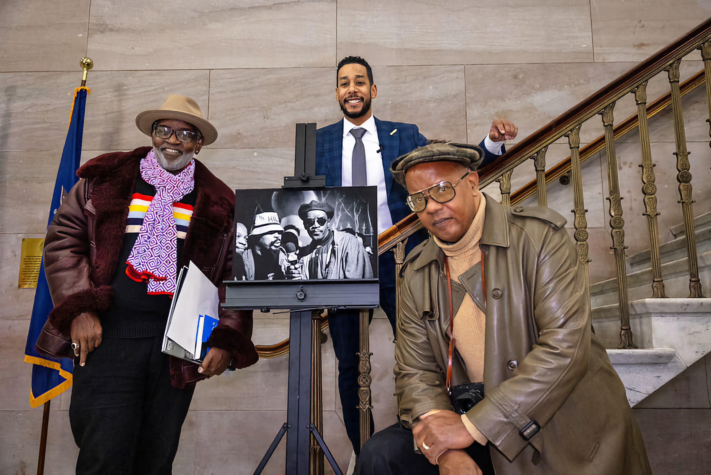 From left, Fab 5 Freddy, BP Antonio Reynoso, and Jamel Shabazz.