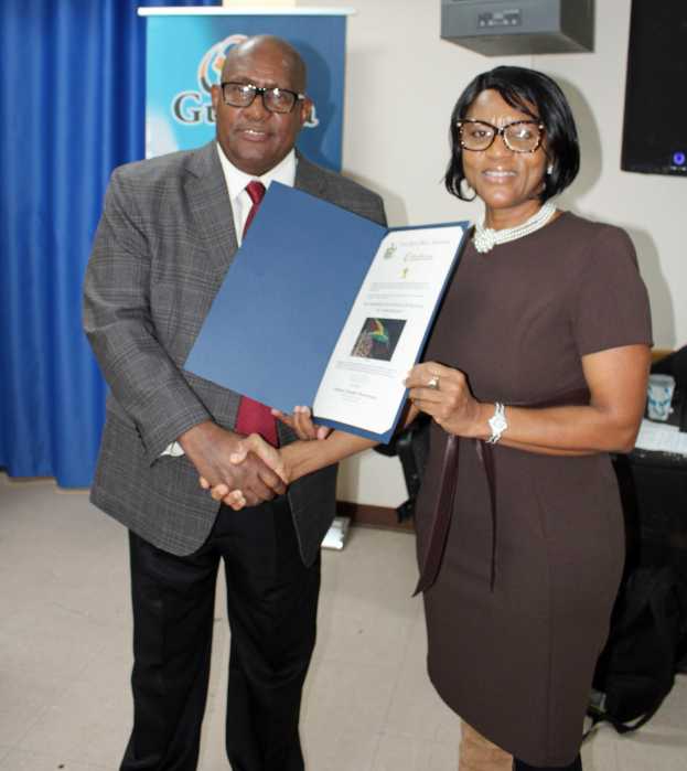Assembly Member Monique Chandler-Waterman staffer, presented Consul General of Guyana to New York Michael E. Brotherson with a citation on the achievement of the nation's 56th Republic Anniversary, during a Reception Brunch in the Golden Hall of St. Gabriel's Epispocal Church, Brooklyn, after an Interfaith Service on Feb. 22, 2026.