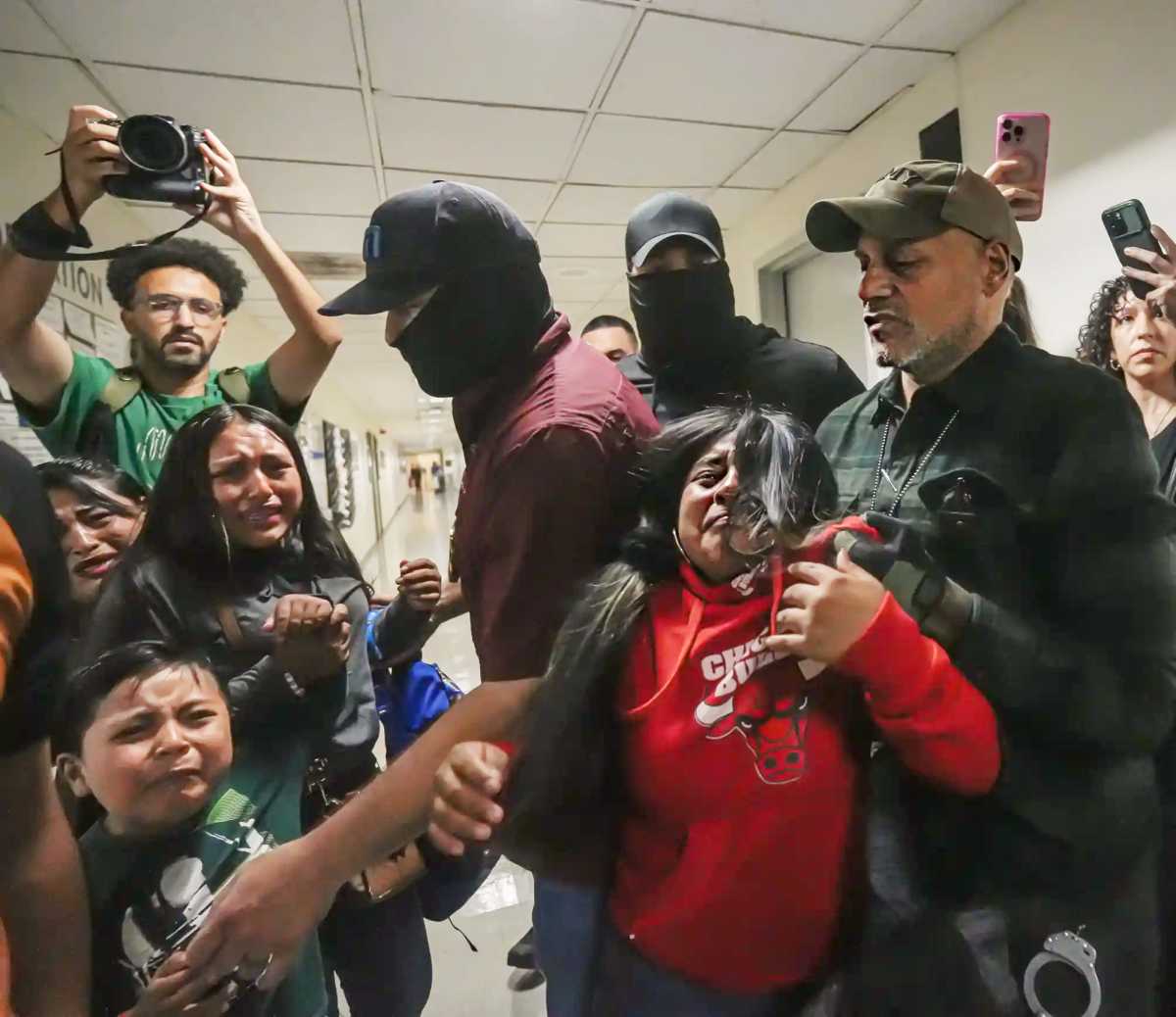 The family was manhandled by the ICE agents.