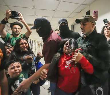 The family was manhandled by the ICE agents.