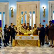 Ramadan celebrates beam with smiles at the very first Crescents lighting at Brooklyn Borough Hall on the beginning of the religious holiday, Feb. 17, 2026. The lighting was held in collaboration with the Eid Committee, Emgage, and Muslim Community Network.