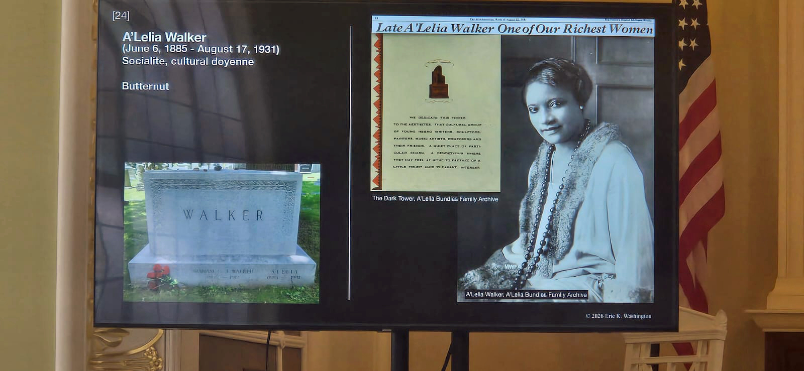 A display of Madam CJ Walker, one of the richest Black women to live in the USA