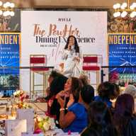 Judith Jacques speaks at the Black Women of Long Island’s PowHer Dining Experience, which she described as a symbolic gathering of Black women from diverse professional backgrounds in community and leadership.