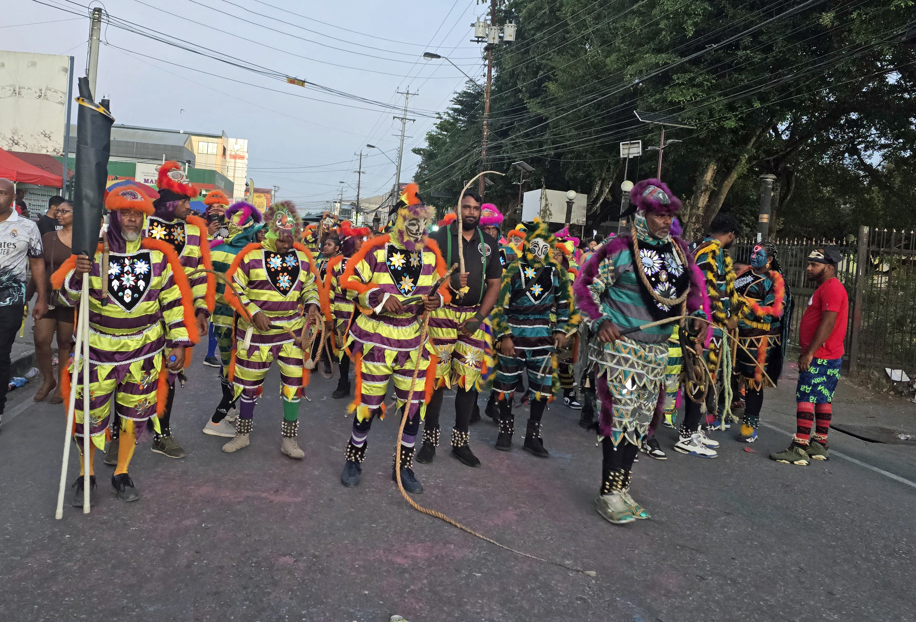 The Original Jab Jab band portraying "Dancing Warriors" in Couva Carnival, Trinidad.