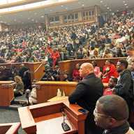 Attendees gather for the Mayor’s Forum in Hearing Room B of the Legislative Office Building.