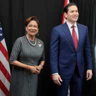 U.S. Secretary of State Marco Rubio meets with Trinidad and Tobago Prime Minister Kamla Persad-Bissessar alongside Caribbean Community (CARICOM) meetings in Basseterre, Saint Kitts and Nevis, February 25, 2026.