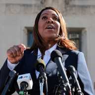 New York Attorney General Letitia James speaks to the media after she pleaded not guilty to charges that she defrauded her mortgage lender, outside the U.S. District Court for the Eastern District of Virginia in Norfolk, Virginia, U.S., October 24, 2025.