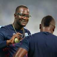 Cricket - ICC Men's T20 World Cup 2026 - Super 8 - India v West Indies - Eden Gardens, Kolkata, India - March 1, 2026 West Indies head coach Daren Sammy during the warm up before the match.