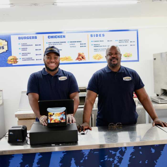 Pierre Lafleur (left) and Josue Pierre at Rogers Burgers.