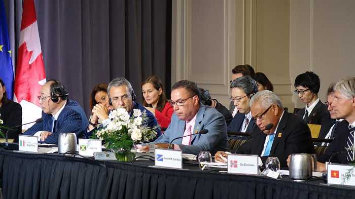 Energy Minister Daryl Vaz (center) and other top officials have felt compelled to ask Jamaicans to have patience as the country is still a ways from determining whether commercial quantities lie below the seabed off waters to the south of the island.