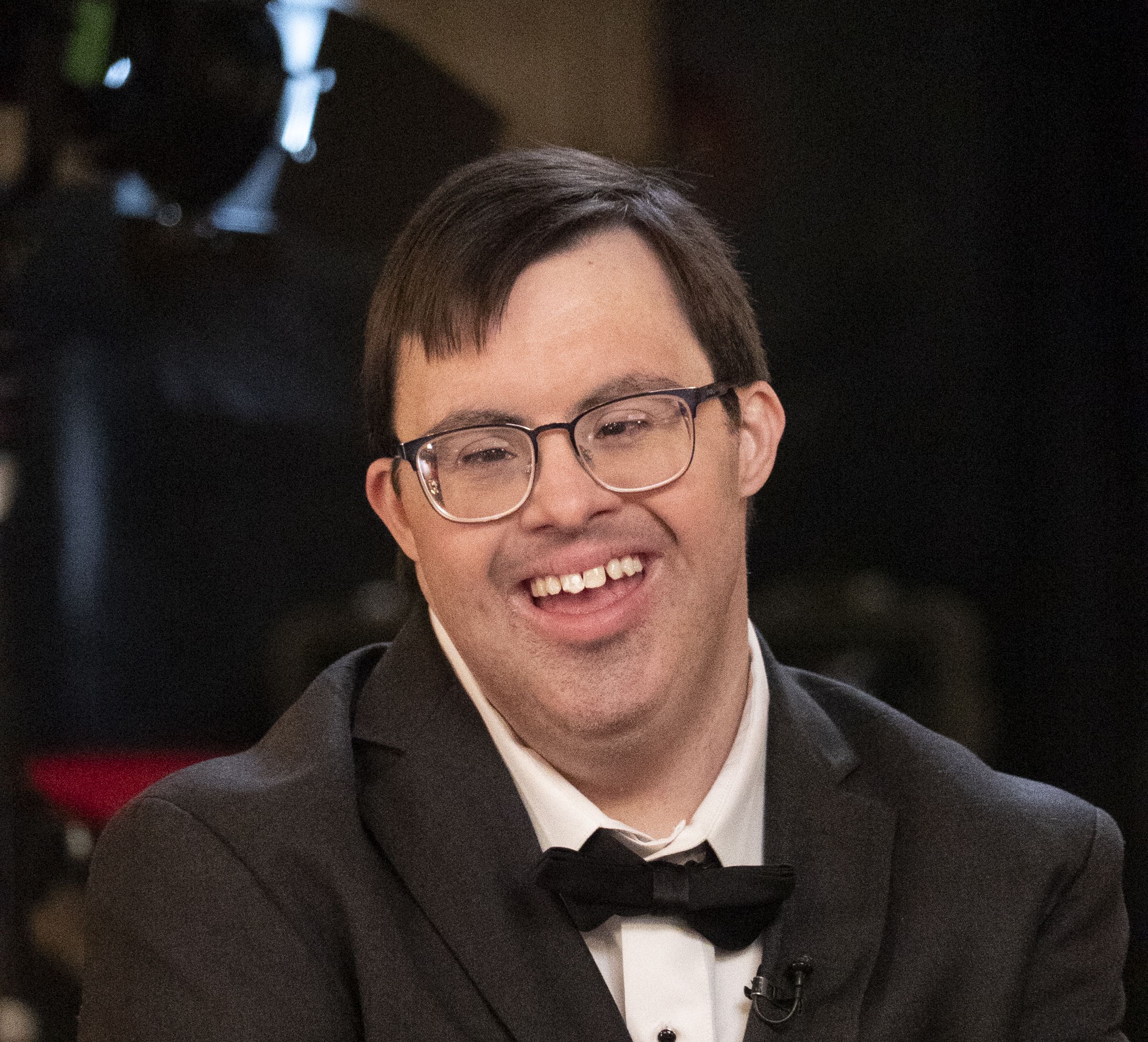 Actor with Down Syndrome Race Eberhardt, who stars in the upcoming action film Strait Undercover (2026), which premiered on YouTube on March 21, in honor of Down Syndrome Awareness Day.