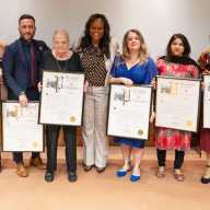 Assembly Member Rodneyse Bichotte Hermelyn (center) with honorees.