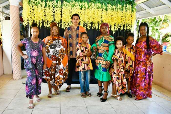 Fashion Designer Carol A. Fraser creates African attire as part of her collections of clothing, footwear, painting, and costume designing under her brand Miracle Hands Design.