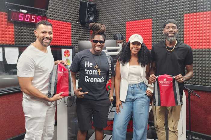 Artist Dred Lion and Samantha Thomas GTA Marketing Executive at a radio Interview.