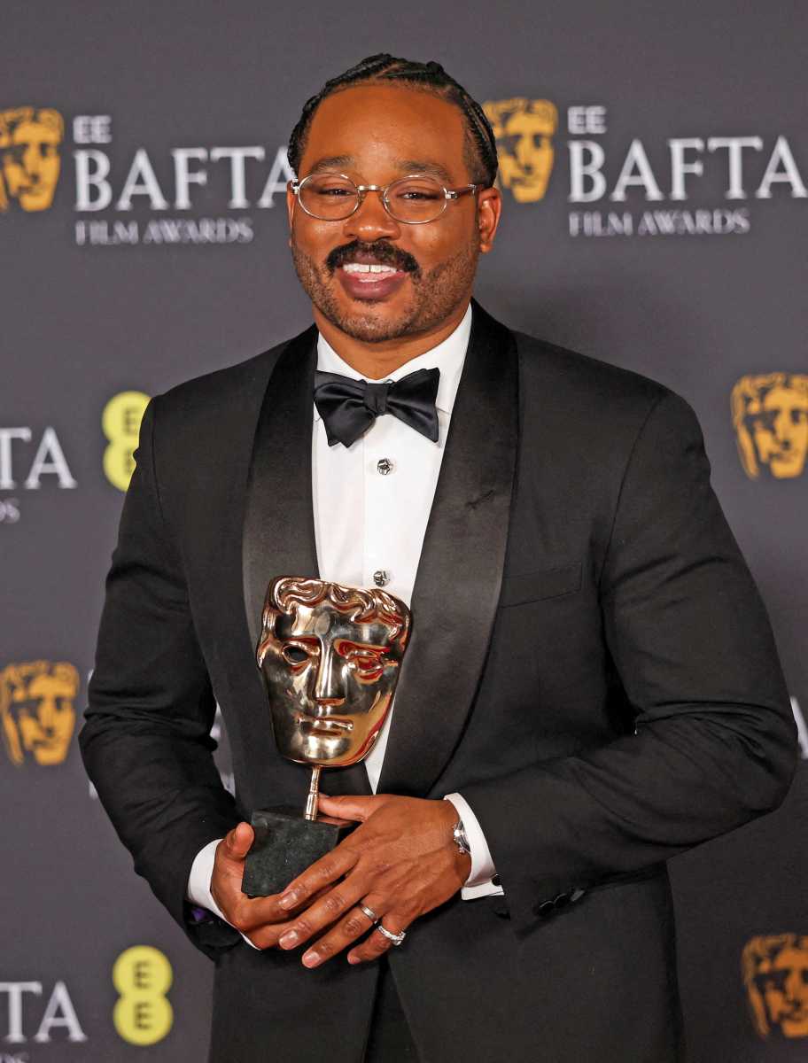 Ryan Coogler poses with the Original Screenplay Award for 'Sinners', at the 2026 British Academy of Film and Television Awards (BAFTA) at the Royal Festival Hall in the Southbank Centre, London, Britain, Feb. 22, 2026.