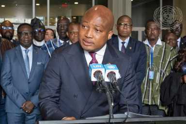 Media Stakeout by Samuel Okudzeto Ablakwa, Minister for Foreign Affairs of Ghana, following the vote in the General Assembly on the Resolution declaring the Trafficking of Enslaved Africans and the Racialised Chattel Enslavement of Africans as the Gravest Crime Against Humanity.