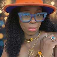 Cloyette Harris-Stoute is shown wearing pieces from the Karnival Collection, inspired by the energy and movement of Caribbean Carnival.