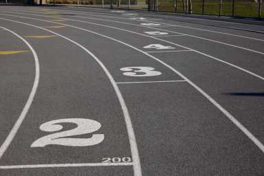 High school track and football field