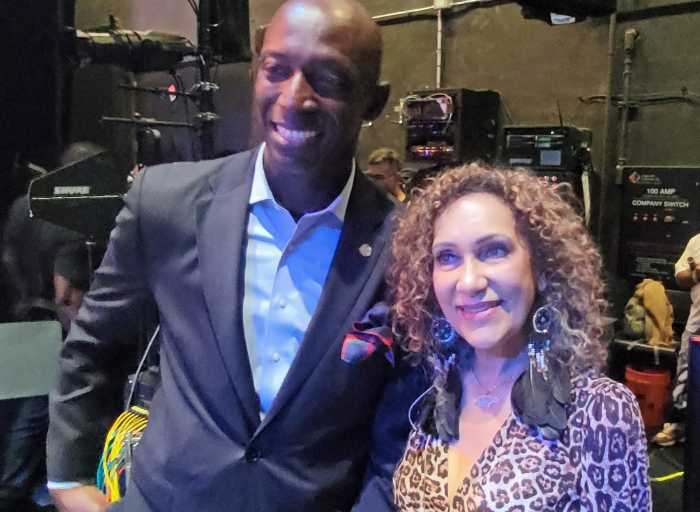 Wayne Messam, Mayor of Miramar, Fl shares lens time backstage with singer JC Lodge.