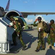 The last members of Kenya’s multinational force board a plane after the contingent helped train and assist Haitian police to restore stability in Port-au-Prince, Haiti April 27, 2026.