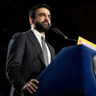 Mayor Zohran Mamdani delivers his 100 Days Address, a speech dedicated to outline the progress made on his core campaign promises since taking office, in Queens, New York City, U.S., April 12, 2026.