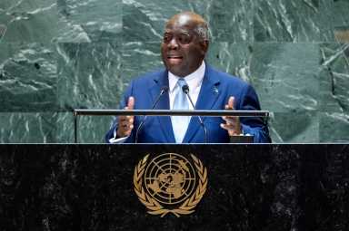 Bahamas Prime Minister Philip Edward Davis addresses the 79th United Nations General Assembly at U.N. headquarters in New York, U.S., September 27, 2024.