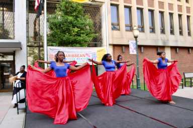Dancers go through their paces at last year's Caribbean American Heritage Month cultural presentation at the Hempstead Town Board celebration.