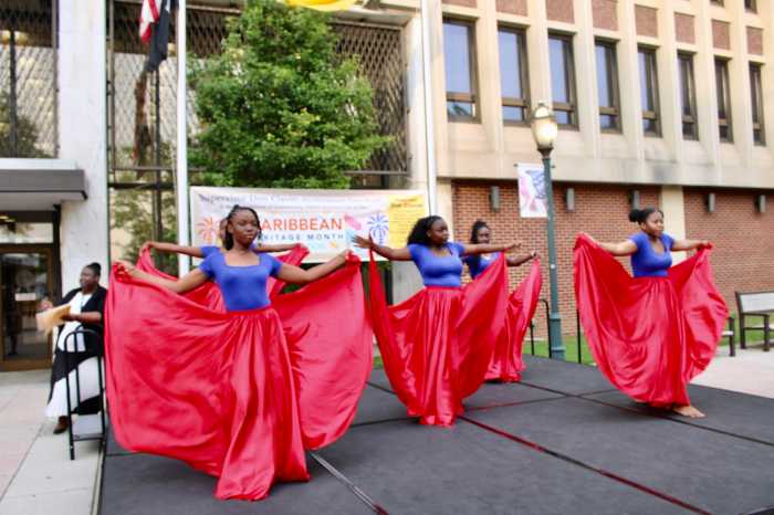 Dancers go through their paces at last year's Caribbean American Heritage Month cultural presentation at the Hempstead Town Board celebration.