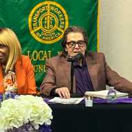 Dr. Sharon McLennon-Wier (left), who is blind, and Mike Schweinsberg (right). McLennon-Weir is the executive director of the Center for the Independence of the Disabled, New York (CIDNY), and Schweinsberg is the director of the 504 Democratic Club. They are two of the participants in the disability forum held on April 28.