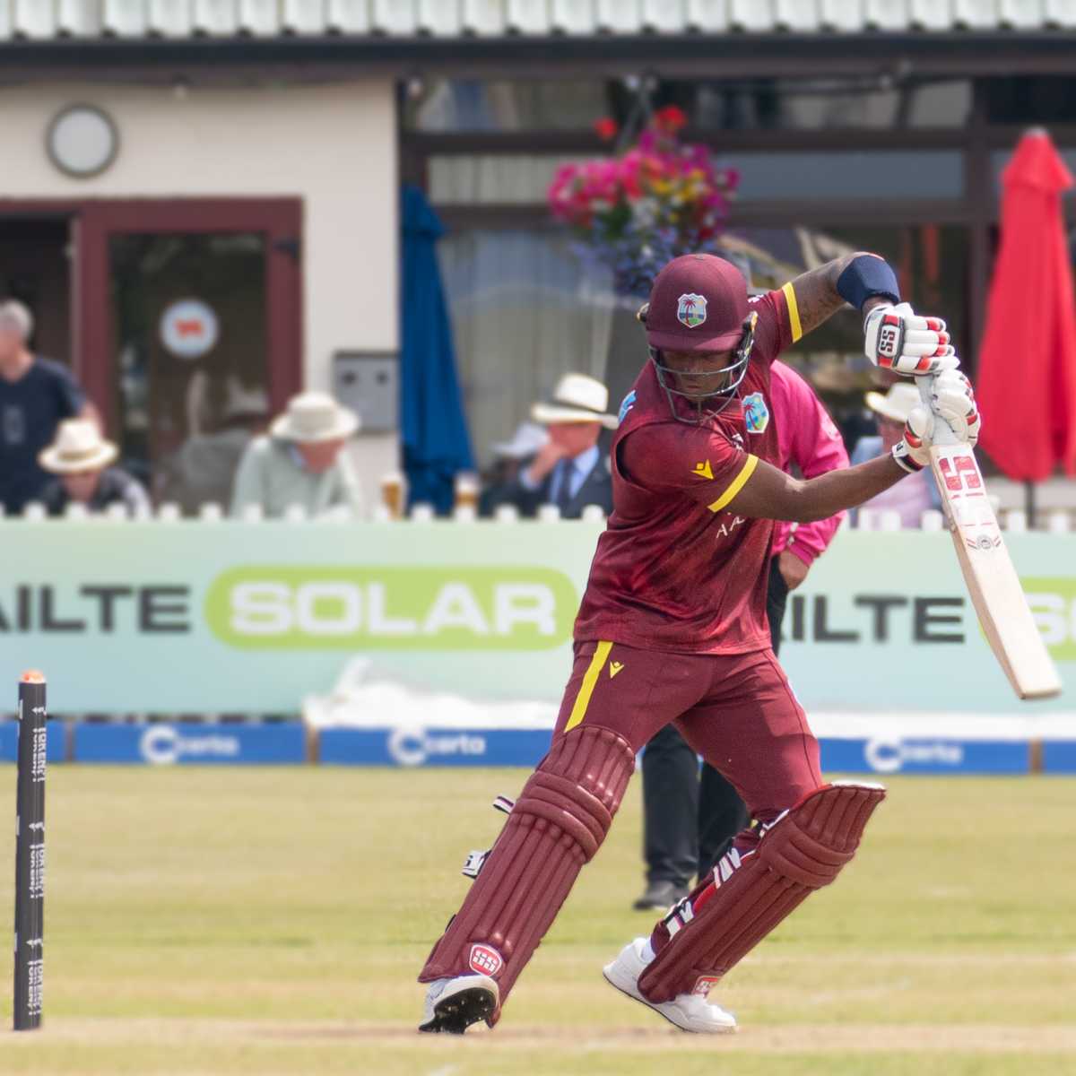 Keacy Carty, seen here in May of 2025, was unbeaten on 84, helped stabilise the innings with partnerships alongside Jewel Andrew and captain Justin Greaves.