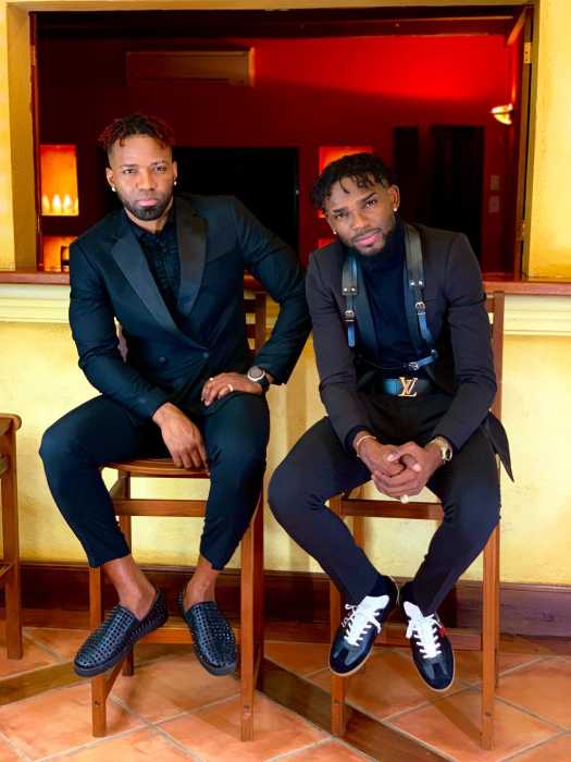 Konshens, left, with Kemar Highcon.