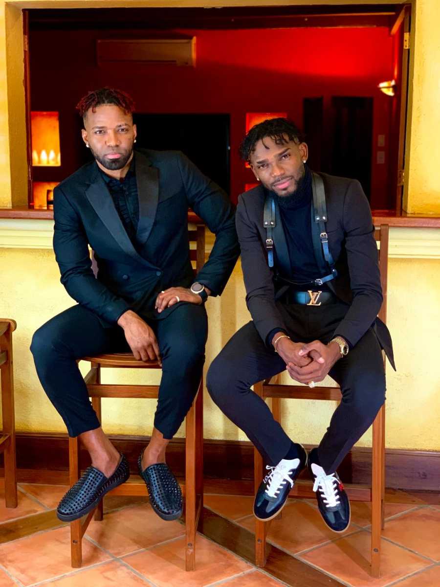 Konshens, left, with Kemar Highcon.