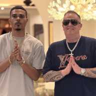 US Virgin Islands dancehall recording artist Kruziano, left, with award-winning US producer BL Tha Hook Slaya.