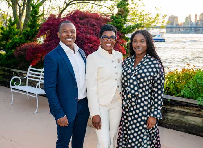 Justice Douglas, center, with her children, Floyd Patterson, Jr. and Noelle Patterson.
