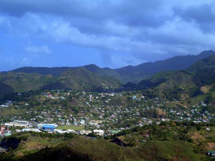 Looking north from Fort Charlotte in St. Vincent.