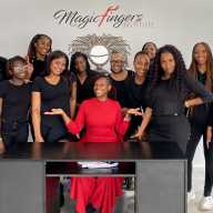 Stasha Harris with students during a hands-on training session at Magic Fingers Institute in Queens.