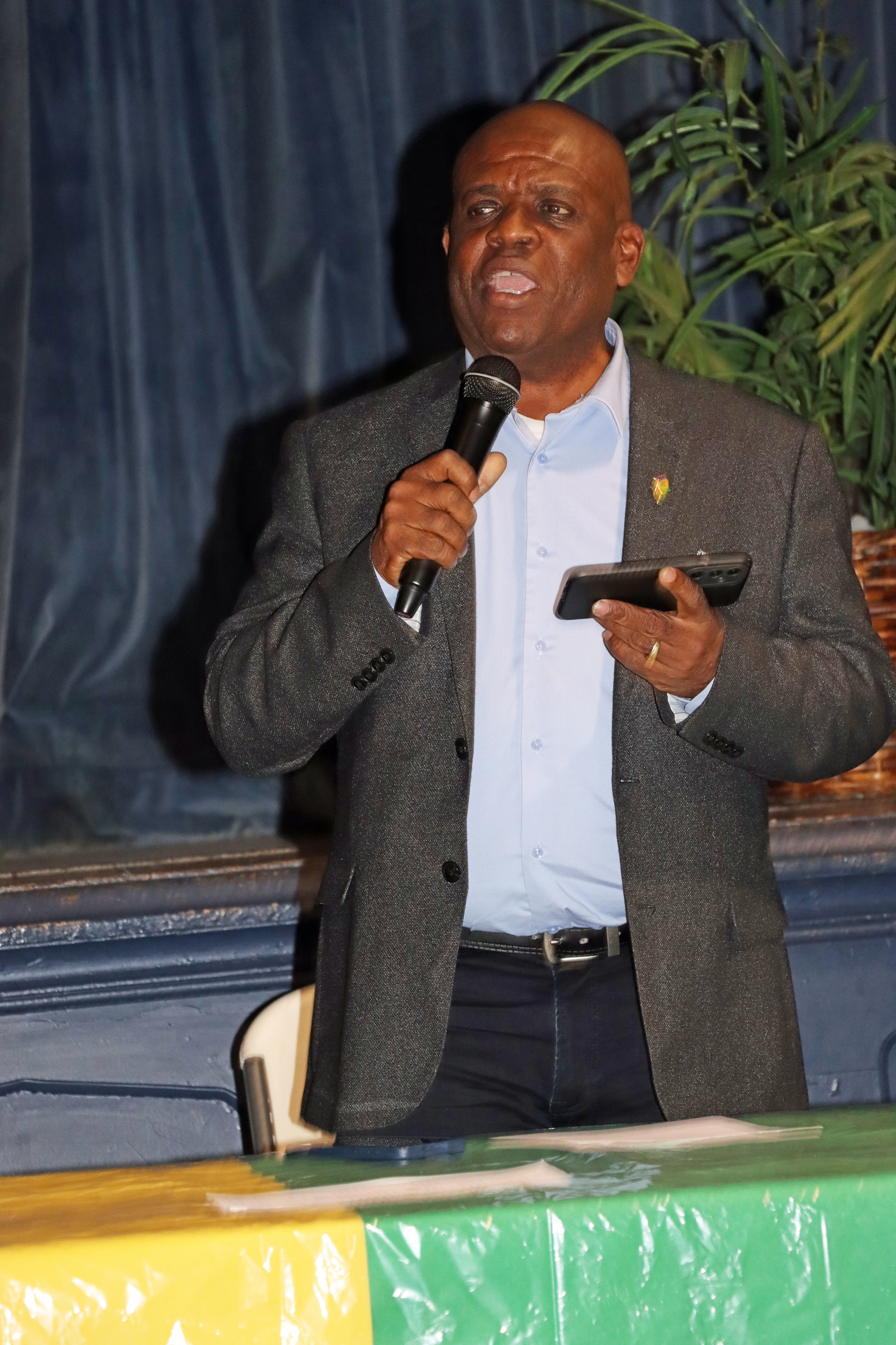 New SVG Consul General to the Untied States Roland "Patel" Matthews addresses "Meet and Greet" at St. Paul's Church in the Village of Flatbush.
