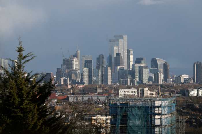 The London skyline is seen with the financial district in the background, in London, Britain, March 25, 2026.