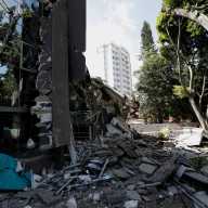 A view of the remains of a building damaged by earthquakes that hit the country, in Caracas, Venezuela, June 25, 2026.