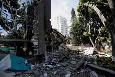 A view of the remains of a building damaged by earthquakes that hit the country, in Caracas, Venezuela, June 25, 2026.