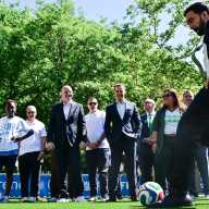Mayor Mamdani took a shot on the newly unveiled FIFA Arena pitch in Central Park before Monday’s watch party announcement — three days before the World Cup kicks off.