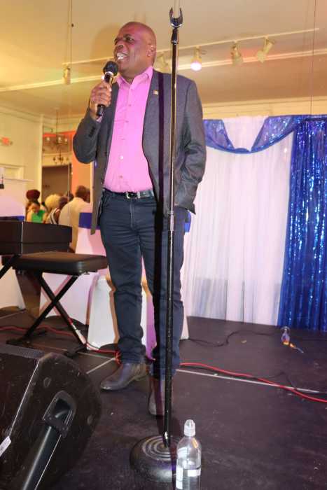 St. Vincent and the Grenadines Consul General to the United States Roland "Patel" Matthews addresses the ceremony.