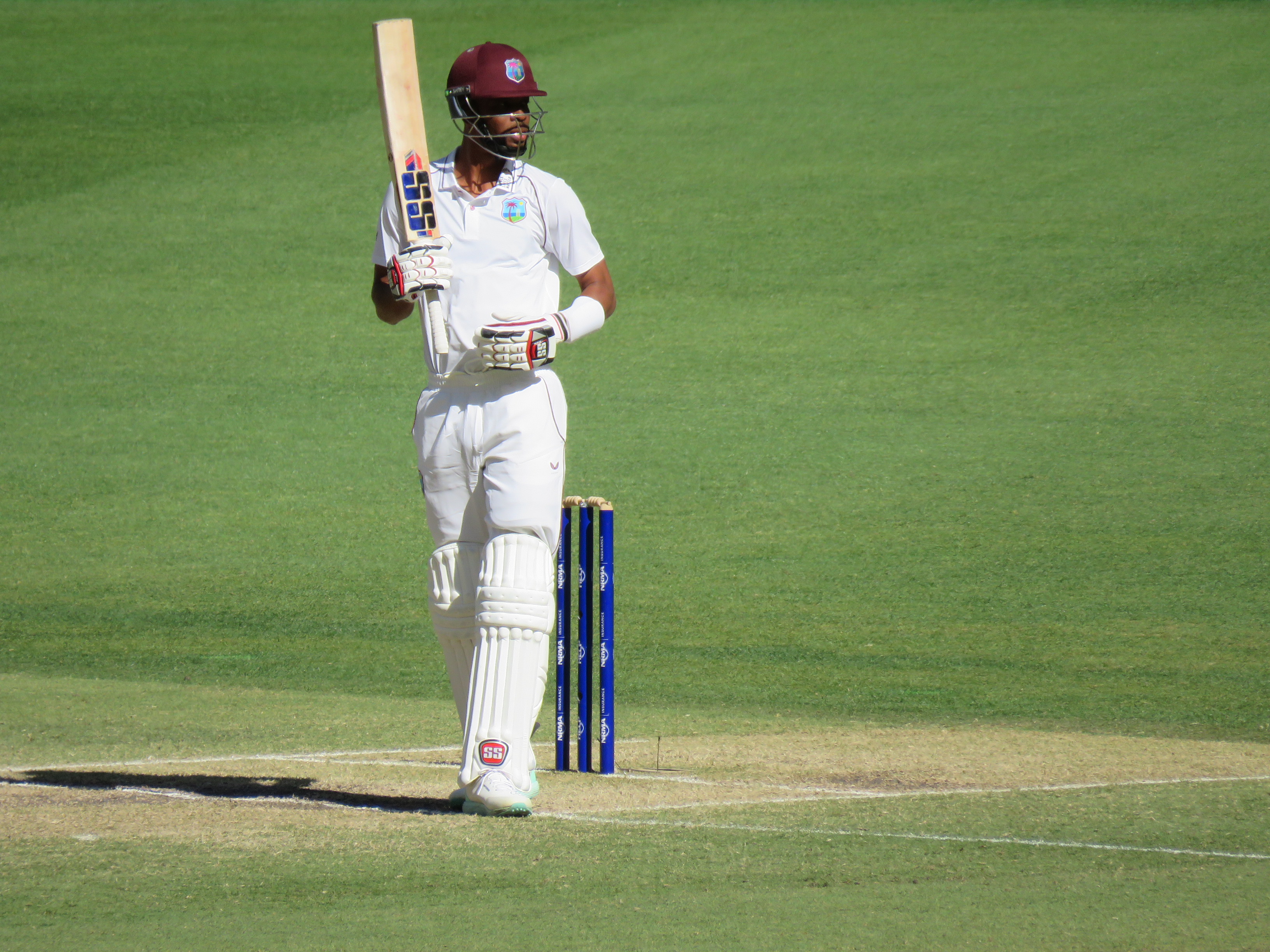 Roston Chase, seen here batting at Perth Stadium in 2022, played a key role in leading West Indies over Sri Lanka.