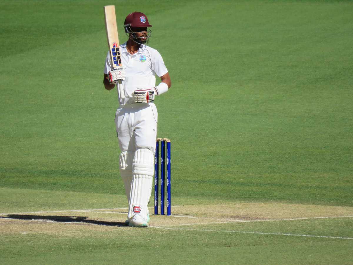 Roston Chase, seen here batting at Perth Stadium in 2022, played a key role in leading West Indies over Sri Lanka.